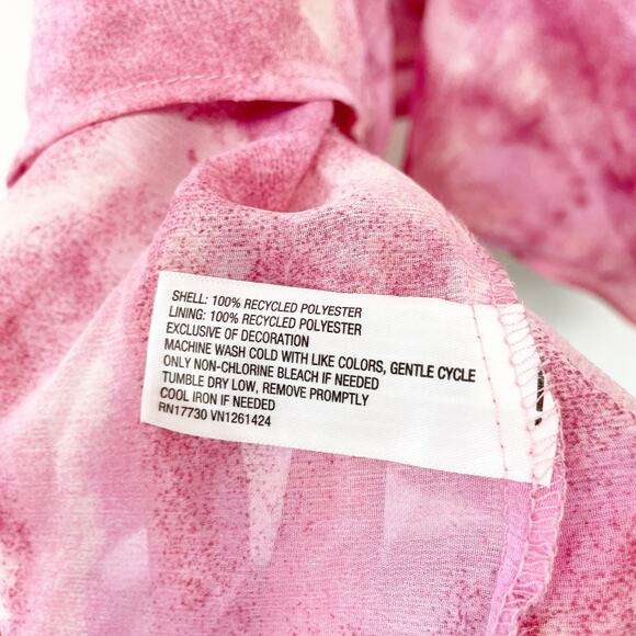 Wild Fable Women's Asymmetrical Midi Slip Dress Pink Tie Dye Lace Size Medium - Picture 7 of 7